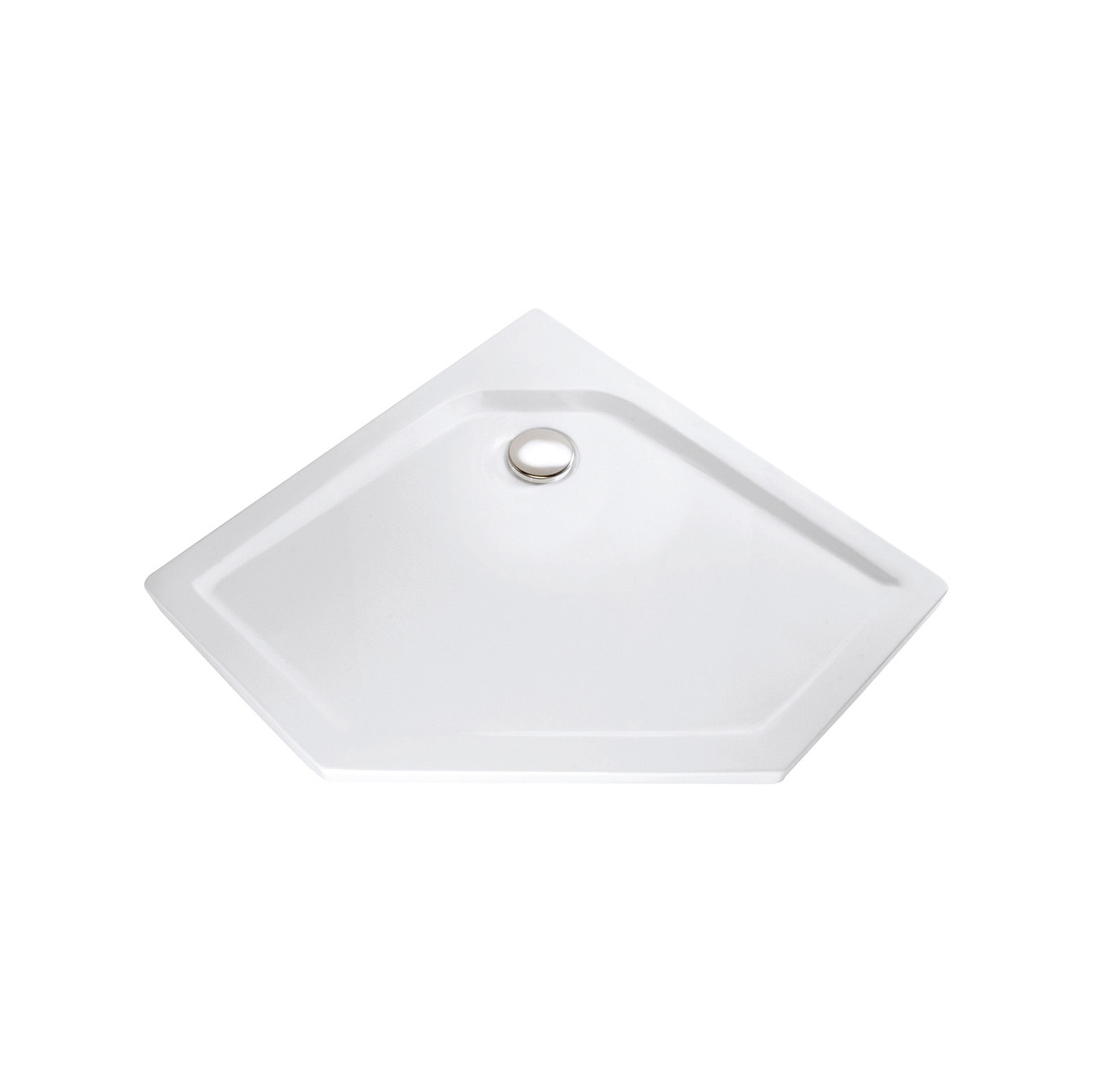 Pentagonal super flat with point drain